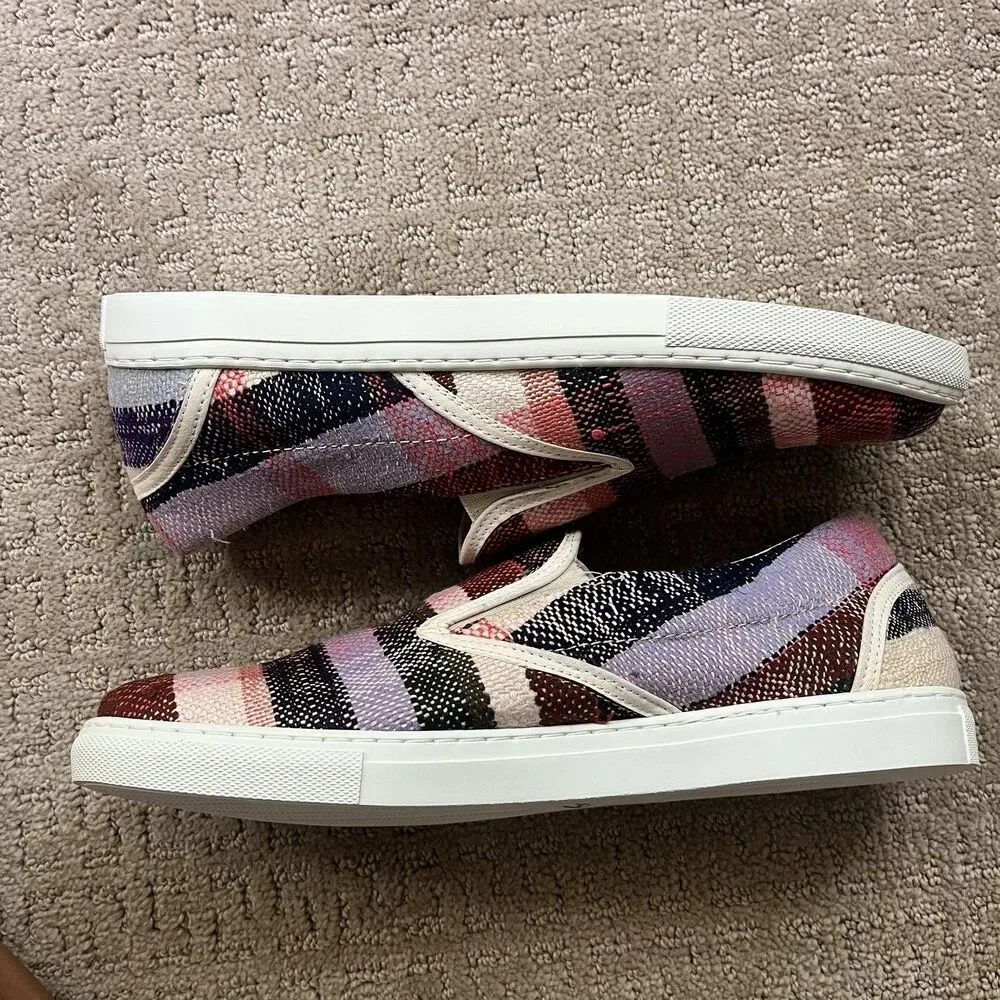 Farewell Frances PURPLE AND PINK BERBER SNEAKERS Wom Sz 10 Slip-on Eco-Friendly